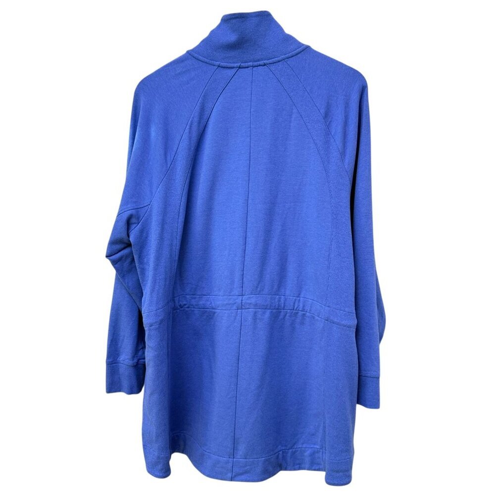 Talbots French Terry Jacket Womens Plus Size 2X Blue Full Zip Sweatshirt - Picture 4 of 11